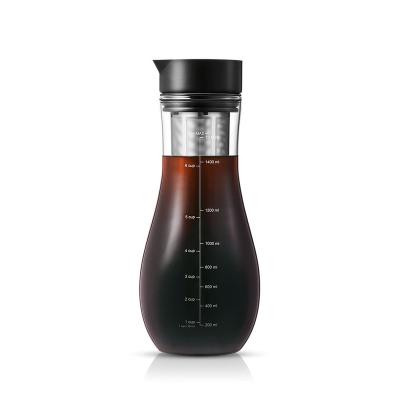 China WITH LID Borosilicate Glass Custom Classic Large Capacity 1500Ml With Lid Airtight Cold Brew Maker For Home for sale