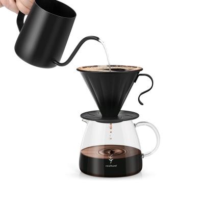 China Sustainable Best Selling Creative Round 50 Pcs Filter Paper 500Ml Pour Over Coffee Maker Set For Coffee for sale