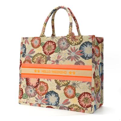 China Factory wholesale high quality fashionable flower printing ladies bags large capacity handbags for sale