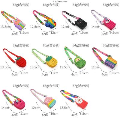 China Saling Silicone Waterproof Hot Cross - Body Bag Push Bubble Noise Shaker Shoulder Wraps Unicorn Child Sensory Jelly Sling Bag for sale