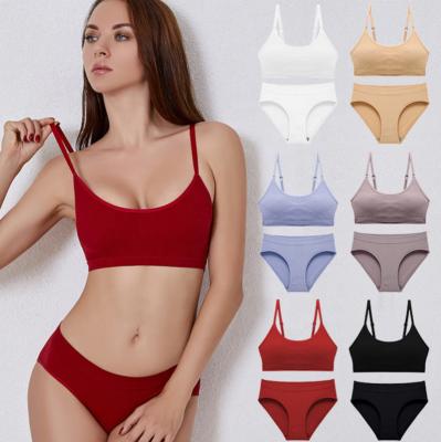 China Wholesale QUICK DRY women wire free bra panties set seamless crop top sexy female underwear lingerie sports women bra set for sale