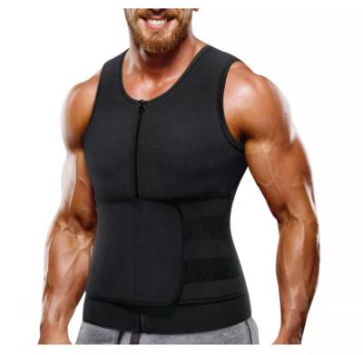 China QUICK DRY Plus Size Men Sweat Suit Body Shaper Slimming Shirt Male Weight Loss Waist Trainer Tank Top Gym Invest Zipper Shapewear for sale