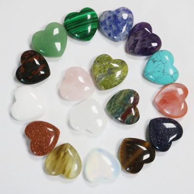 China 30mm Natural Crystal Stone Carved Heart Shape semi Precious Gemstone Pendant for sale