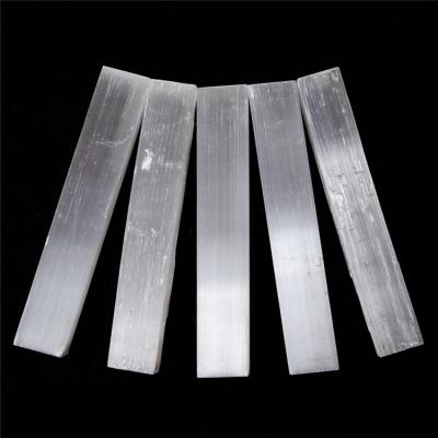 China Plaste Stone Strip Square White 95g Selenite  Crystal Stone Decor for sale