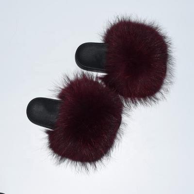 China Fashion Trend Fluffy Fur Slippers Real Slips Fashion Fur Slippers for sale