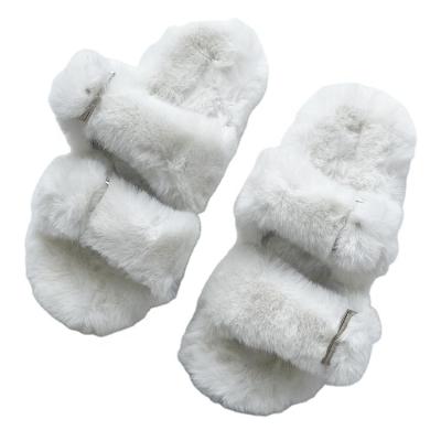 China Wholesale Logo Mink Fur Slippers Custom Made Mink Fur Slippers 2021 Fashion Trend Faux Mink Fur Slippers New for sale