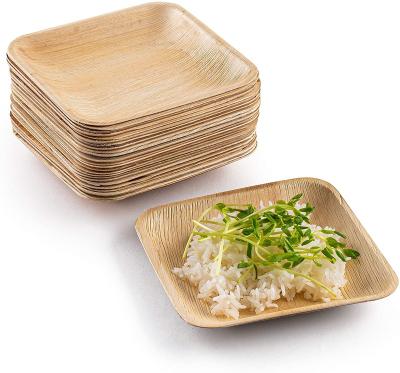 China Disposable Disposable Square Biodegradable Environmentally Friendly Wooden Bamboo Dinner Plate Set for sale