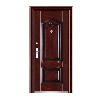 China Modern Wooden Turkish Design Stronger Security Doors Entry Security Iron Finish Color Steel Door for sale