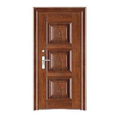 China Modern Wood Grain Painted Others Metal Security Doors for sale