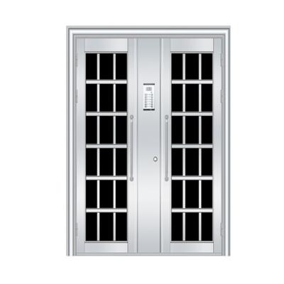 China Modern Entry Iron Stainless Steel Door OEM Logo Home Security Luxury Villa From China Yongkang Factory for sale