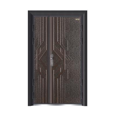 China \ Modern 6FT/8 FT Wrought Iron Front Entry Door Luxury Exterior Double Main Security Door for sale