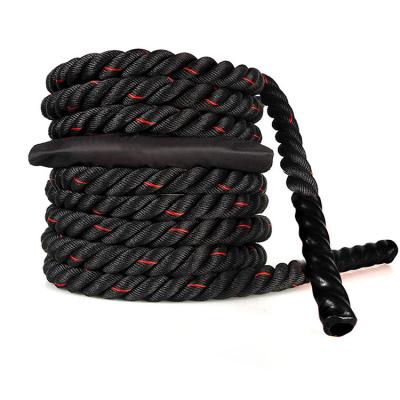 China Commercial Use 38mm Battle Ropes For Fitness Functional Exercise Dacron & Poly Polyethylene Customized Logo 40 Feet for sale