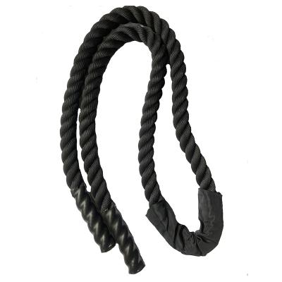 China Commercial Use Sheathed Battle Rope With 100% Inch Also Requested Red Or Black Canvas 1.5 Or 38mm Poly DacronPp for sale