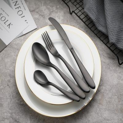 China Durable Black 18/0 Matte Stainless Steel Flatware Set for sale