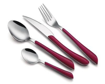 China Colorful Romantic Plastic Handle Cutlery Set Traditional Wedding Party for sale