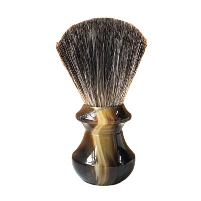 China Shaving Brush Faux Ox Horn Resin Handle Men Shaving Brush Badger Hair Beard Brush for sale