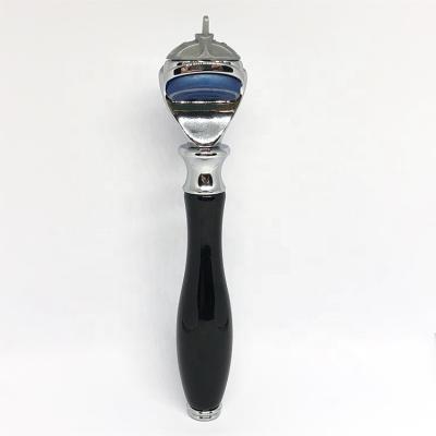 China 5 Blade China Manufacturer 5 Blades Shaving Head Zinc Alloy Resin Shaver Black Metal Handle Chrome Razor For Wet Shaving for sale