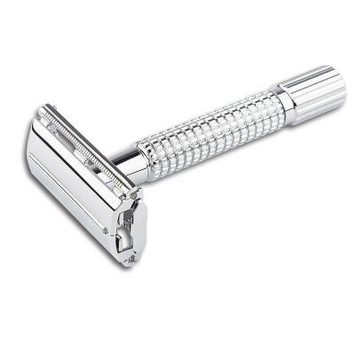 China Single Blade Men Shaving Butterfly Razor Double Edge Safety High Quality Brass Chrome Handle for sale