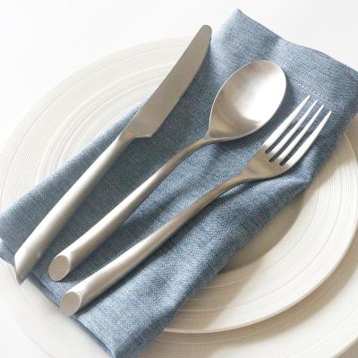 China Sustainable Premium Matte Silver Flatware Satin Polish Set Stainless Steel Cutlery Set for sale