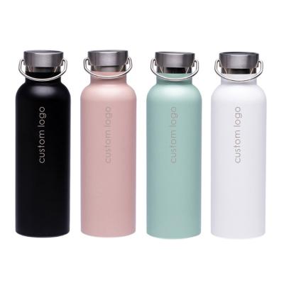 China Sustainable Hot Selling 18/8 Stainless Steel Sports Water Bottle 750ml Insulated Narrow Mouth Flask for sale