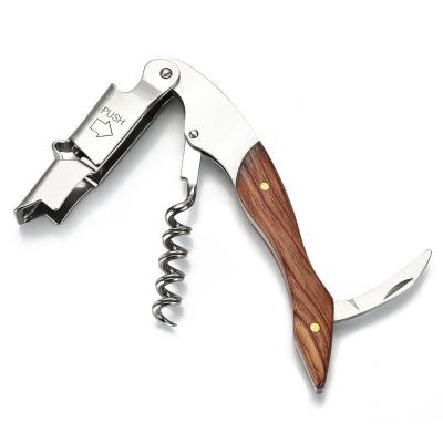 China 3 in 1 Muti-function Design Custom Wooden Handle Corkscrew Wine Bottle Opener for sale