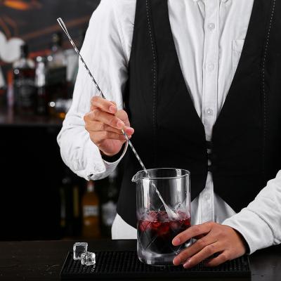 China Stainless Steel Cocktail Bar Long Handle Spoon Viable Twisted Barware Bar Mixing Spoons Accessories for sale