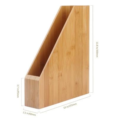 China Bamboo Standing Bamboo Folder Sorter Paper Storage, Magazine And Letter Holder for sale