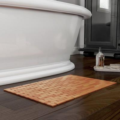 China Sustainable Natural Bamboo Wooden Bath Mat Wooden Door Mat /Kitchen Floor Cover for sale