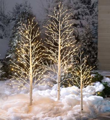 China Steady On and Glitter Holiday LED Lighted White Birch Tree for sale