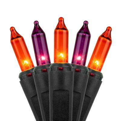 China Steady On And Glitter Holiday Halloween Orange Purple Mini Light String for sale