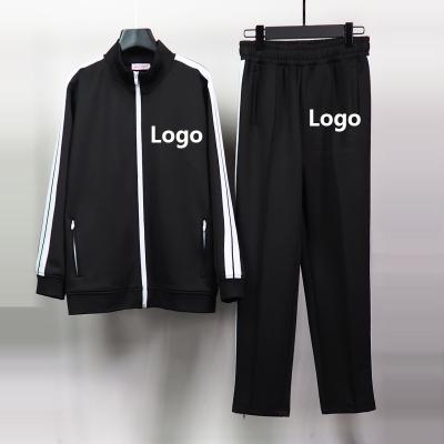 China Anti-wrinkle Tracksuit Two Piece Zip Up Oversized Side Stripe Unisex Mens Jogging Sportswear Sweatsuit Tracksuit Wholesale for sale