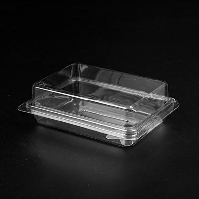 China Disposable Disposable Plastic Box Safe Food Container With Clear Lid for sale