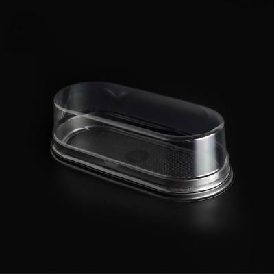 China Transparent Disposable Black Plastic Trays Food Packaging Boxes Clear Cake Box for sale