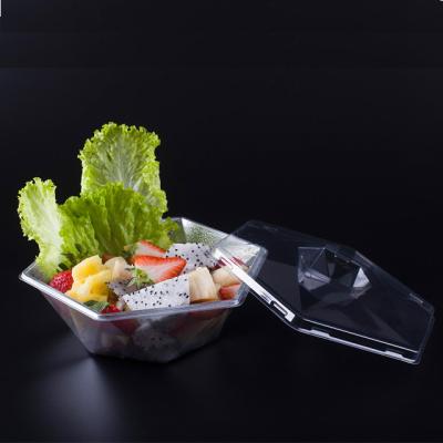 China Recyclable Disposable Cake Container PET Salad Fruit Box Packaging Materials Clear Plastic Boxes for sale