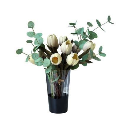 China More Realistic Luxury Wedding Table Top Home Decor Wedding Bouquet Home Decor Handheld Tulip Light Feel PU Artificial Flowers for sale