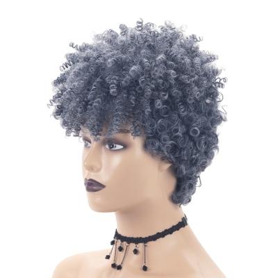 China European and American women's short curly hair set of African small curly hair synthetic hair wig of new for sale