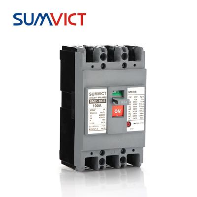 China SM2-103E 3 Pole Plastic mccb Molded Case Circuit Breaker MCCB Circuit Breaker 100A 3Poles for sale