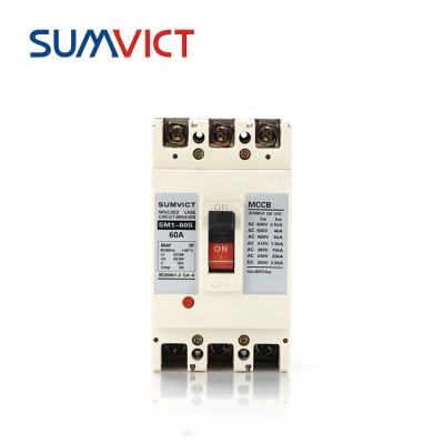 China Plastic SM1-60S 3pole Molded Case Circuit Breaker 60 Best MCCB Circuit Breaker 60amp 3Poles of Amp for sale