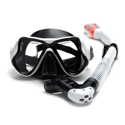 China Silicone Lens Toughened Glass Film 4.0mm Anti Fog Snorkel Diving Gear Set Mask Top Mask Skirt and Snorkel Set for sale