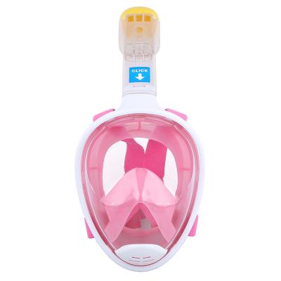 China Separated inhale & vent rooms child wide view floating ball silicone full face anti-fog dry top mask for swimming snorkeling for sale