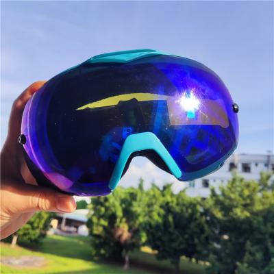 China Interchangeable Lenses Factory Stocks Custom Logo Color UV Protection Mirror Coated Tinted Lens Snow Sports Goggles Ski Goggles for sale