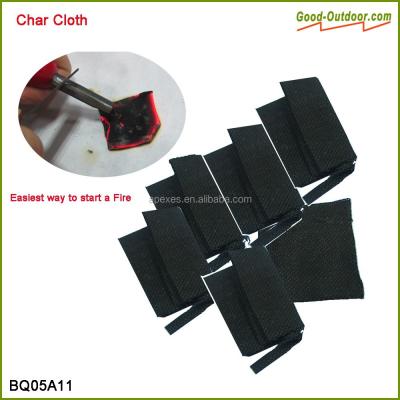 China Addition for your first aid kit eco friendly cotton charred fabric fire starter for survival kit for sale