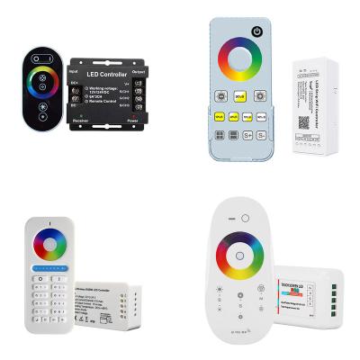 China DC12V / 24V LED Strip Lighting RGB LED Strip Controller 12V 30A CCT rgbw led strip COB LED Strip Light PWM Dimmer Custom 2.4G RF Remote Control LED Controller for sale