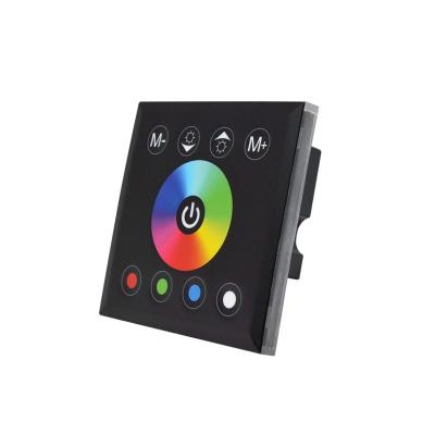 China Capsule shell touch panel wall mounted light controller 86*86mm rainbow color wheel rgbw ce rohs 12v 24v 4a rgbw led strip smd5050 controller for sale