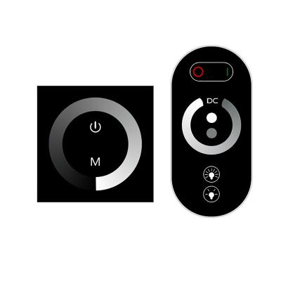 China 10 touch panel wall mounted dimmer 86*86 brightness adjustable single color control 12v 24v 8a 192w led dimmer rf remote control for sale