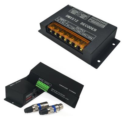 China DMX Lighting Solution DMX 512 Decoder 12V 24V RJ45 XLR Connector 3CH RGB 4CH RGBW 4 channels LED Strip Stage Light DMX512 Decoder Controller for sale