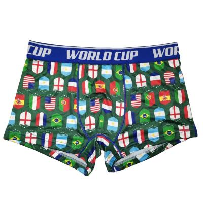 China Boy Comfortable Young Men's World Cup Anti-static Fashion Boxer Shorts Underwear Cotton for sale