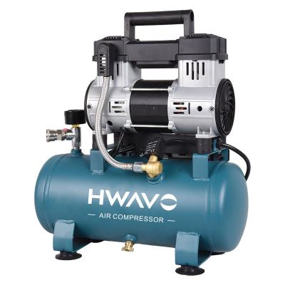 China 700W/1HP Portable Silent Professionally Manufactured Oil-Free Air-Compressors with 8L Tank for sale