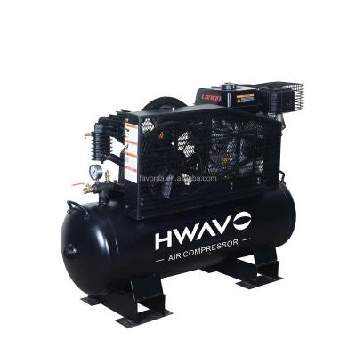 China Lubricated Gasoline Engine 9HP 13HP 150L 230L 40 Gallon 60 Gallon Tank Industrial Heavy Duty Air Compressor for sale