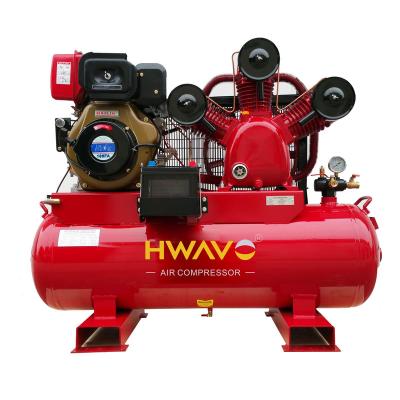 China Wholesale Diesel Gasoline Engine Lubricated 13HP 230L 60 Gallon Tank Industrial Air Compressor for sale